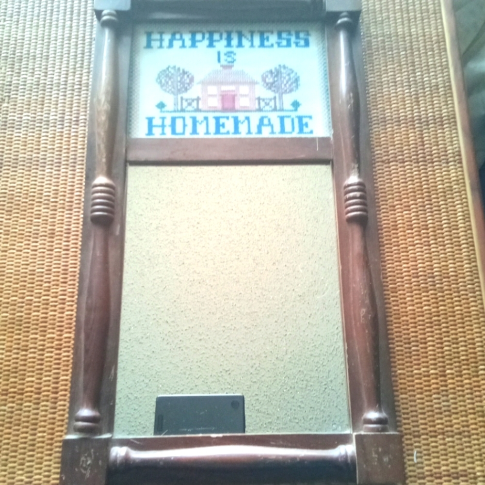 Vintage cross stitch mirror - Picture 2 of 5